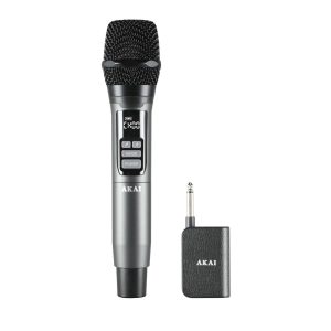 Akai AMW-250BT Ασύρματο Μικρόφωνο Χειρός με Δέκτη, 2.4GHz (Ασημί/Μαύρο)